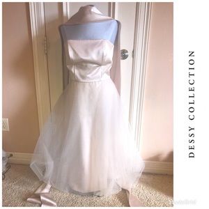 Champagne Cocktail dress with Tulle :Style 2054